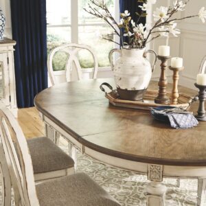 Realyn - Oval Dining Room Extension Table - Chipped White