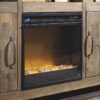 Entertainment Accessories - Black - Fireplace Insert Glass/Stone