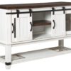 Valebeck - White / Brown - Dining Room Server