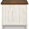 Wystfield - White / Brown - Rectangular End Table - 2 Doors