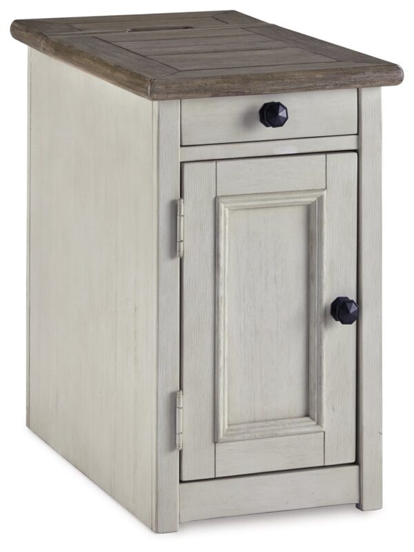Bolanburg - White / Brown / Beige - Chair Side End Table - Door