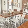 Valebeck - White / Brown - Rectangular Dining Room Table