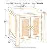 Wystfield - White / Brown - Rectangular End Table - 2 Doors