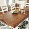 Valebeck - White / Brown - Rectangular Dining Room Table