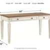 Realyn - White / Brown - Home Office Lift Top Desk