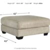 Ardsley - Pewter - Oversized Accent Ottoman
