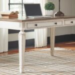 Realyn – Home Office Lift Top Desk – White / Brown