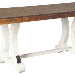 Valebeck - White / Brown - Rectangular Dining Room Table
