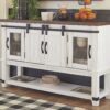 Valebeck - White / Brown - Dining Room Server