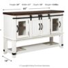 Valebeck - White / Brown - Dining Room Server