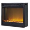 Entertainment Accessories - Black - Fireplace Insert Glass/Stone