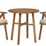Vallerie – Brown – Chairs W/Cush/Table Set (Set of 3)