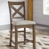 Moriville - Beige - Upholstered Barstool (Set of 2)