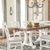 Valebeck - White / Brown - Rectangular Dining Room Table