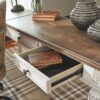 Realyn - White / Brown - Home Office Lift Top Desk