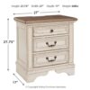 Realyn - White / Brown / Beige - Three Drawer Night Stand
