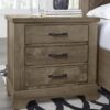 Cool Rustic - 3-Drawers Nightstand - Stone Gray