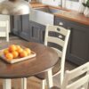 Woodanville - Cream / Brown - Round DRM Drop Leaf Table