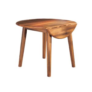 Berringer - Rustic Brown - Round DRM Drop Leaf Table