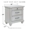 Kanwyn - Whitewash - Three Drawer Night Stand