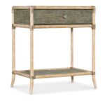 Retreat - Pole Rattan Bedside Table - Green