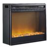 Entertainment - Black - Fireplace Insert Glass/Stone