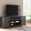 Montillan - Grayish Brown - XL TV Stand With Fireplace Option