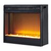 Entertainment - Black - Fireplace Insert Glass/Stone