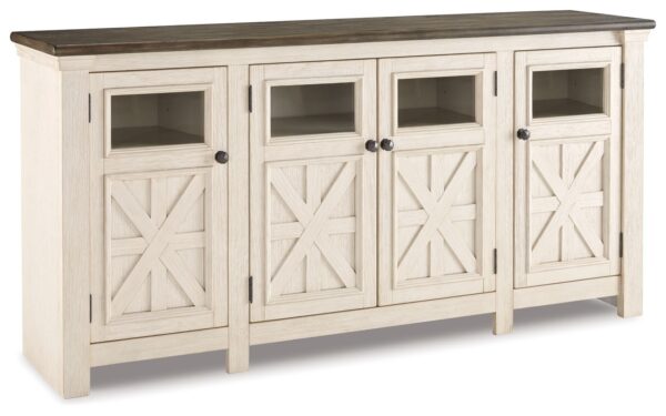 Bolanburg - White / Brown / Beige - Extra Large TV Stand