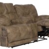 Voyager - Lay Flat Console Reclining Loveseat - Brandy - Fabric