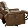 Ceretti - Power Reclining Sofa - Brown Italian Top Grain Leather Match