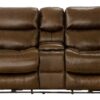 Ceretti - Power Reclining Console Loveseat - Brown Top Grain Italian Leather Match