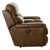 Ceretti - Power Reclining Console Loveseat - Brown Top Grain Italian Leather Match