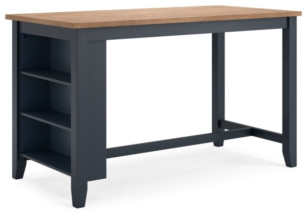 Gesthaven - Natural / Blue - Rectangular Dining Room Counter Table