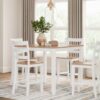 Gesthaven - Natural / White - Dining Room Counter Table Set (Set of 5)