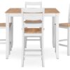 Gesthaven - Natural / White - Dining Room Counter Table Set (Set of 5)