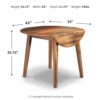 Berringer - Rustic Brown - Round Drm Drop Leaf Table