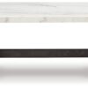 Burkhaus - White / Dark Brown - Rectangular Cocktail Table