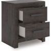 Prendonea - Charcoal - Two Drawer Night Stand