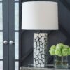 Macaria - White / Black - Marble Table Lamp