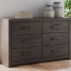 Prendonea - Charcoal - Six Drawer Dresser