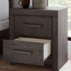 Prendonea - Charcoal - Two Drawer Night Stand