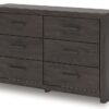 Prendonea - Charcoal - Six Drawer Dresser