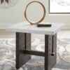 Burkhaus - White / Dark Brown - Rectangular End Table