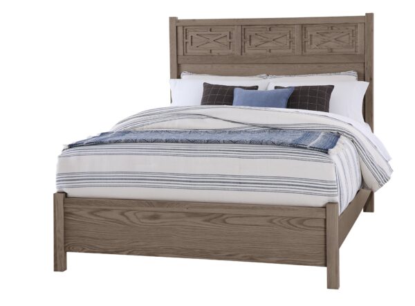 Tide & Timber - Queen - Fretwork Panel Headboard - Gray Oak