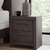 Prendonea - Charcoal - Two Drawer Night Stand