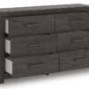 Prendonea - Charcoal - Six Drawer Dresser