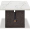 Burkhaus - White / Dark Brown - Rectangular Cocktail Table