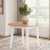 Gesthaven - Natural / White - Round Dining Room Drop Leaf Table