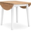 Gesthaven - Natural / White - Round Dining Room Drop Leaf Table